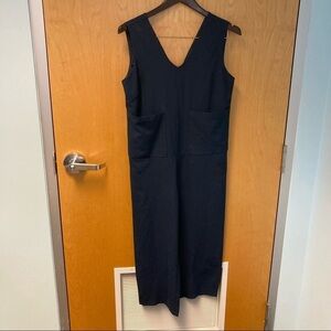 𝅺OAK + FORT Sz XS Navy Jumpsuit With Front & Back Pocket Straight Leg Oversized
